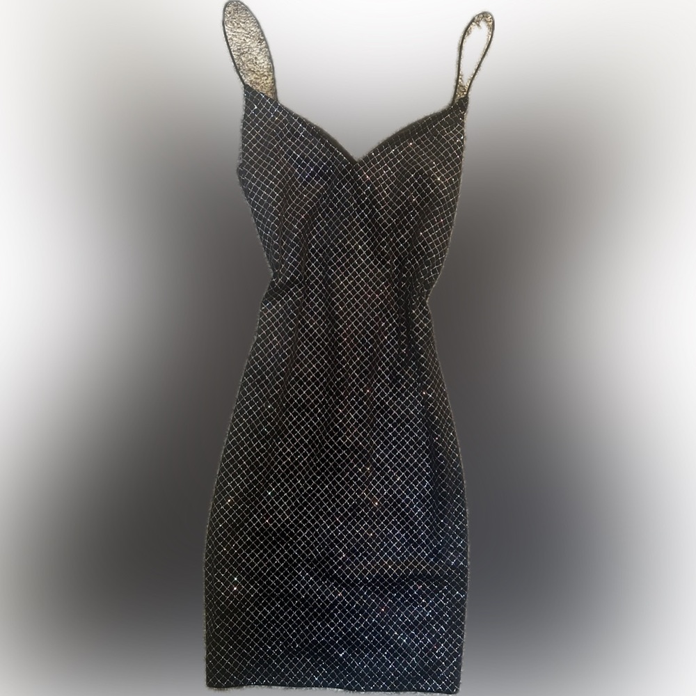 B Darlin Black and Silver Mini Dress